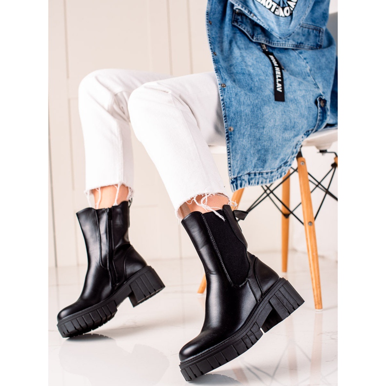Seastar Botas pretas na plataforma preto 1