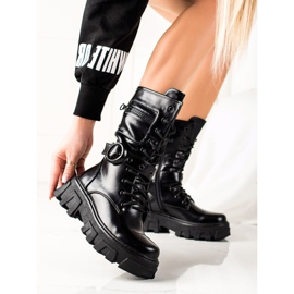 TRENDI Rock Black Boots preto 2