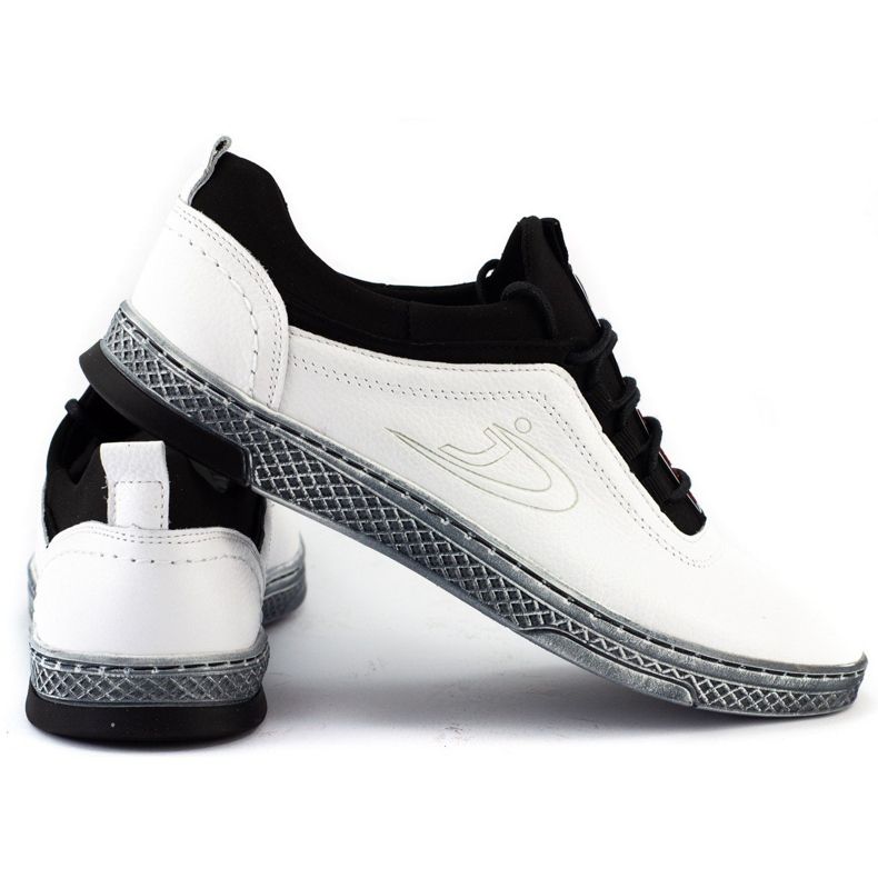 Polbut Sapatos casuais de couro masculino K24 branco 2