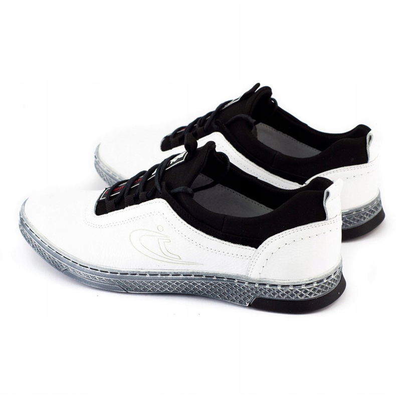 Polbut Sapatos casuais de couro masculino K24 branco 5