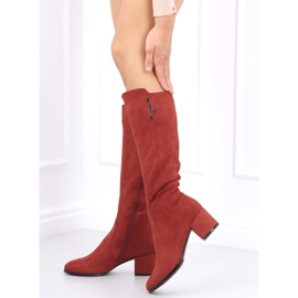 Botas Ritta Vermelho Purpúreo de salto baixo 1
