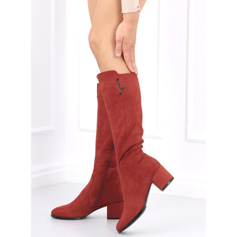Botas Ritta Vermelho Purpúreo de salto baixo 1