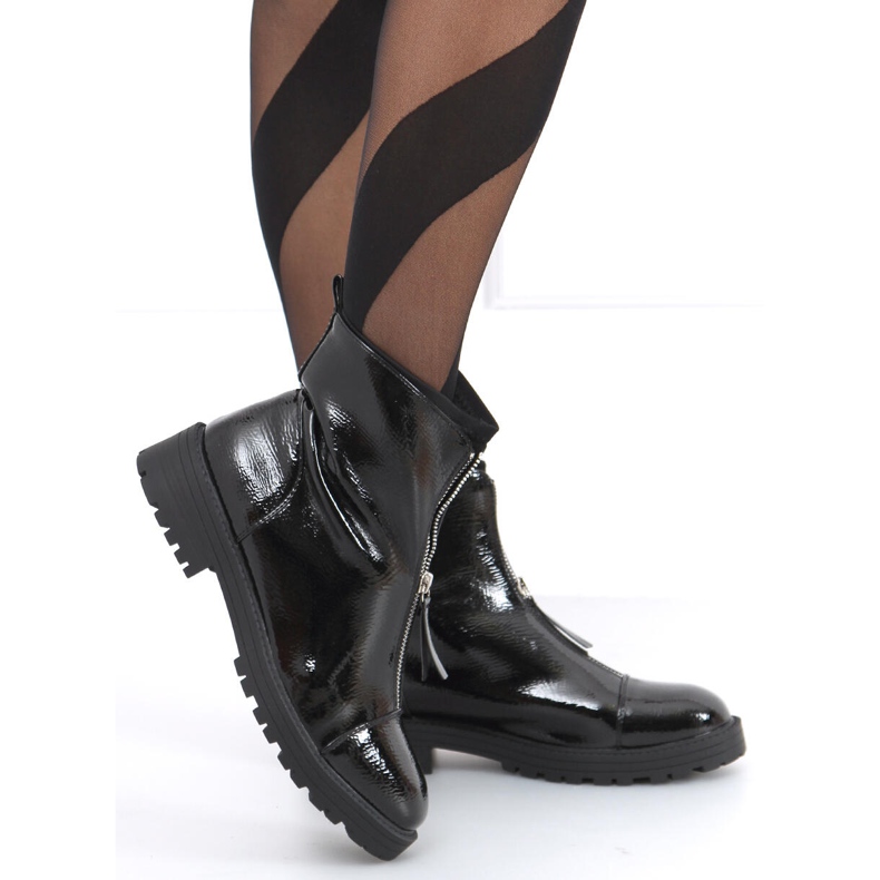 Botas lacadas Quer Black Mirror preto 2