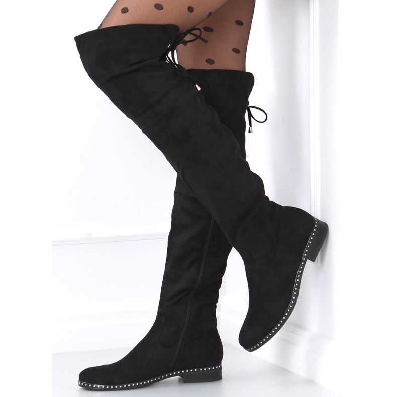 Botas de equitação dotta pretas de mosqueteiro preto 1