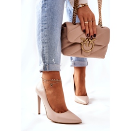 Clássico Monnari 0180-015 Bege de salto alto 1