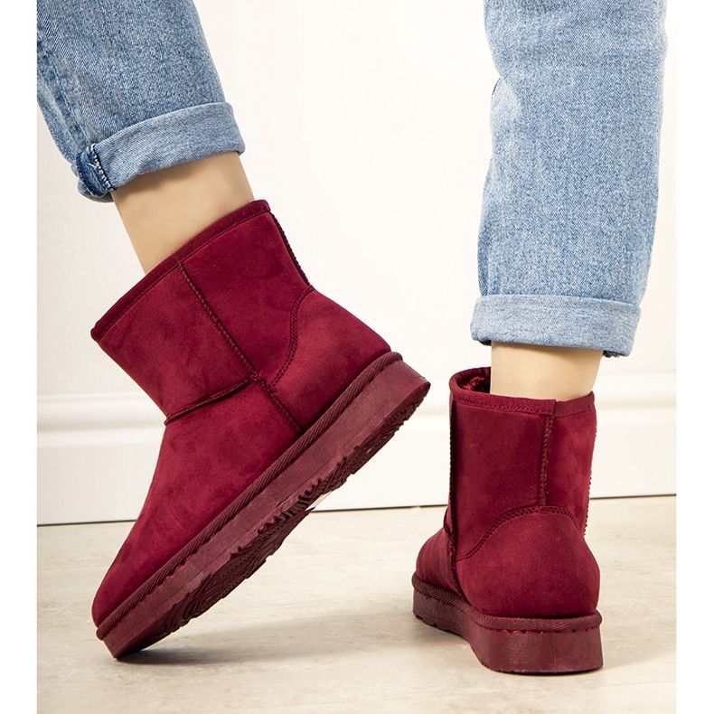 Botas de neve Red Lucilla com acabamento de pele vermelho 1