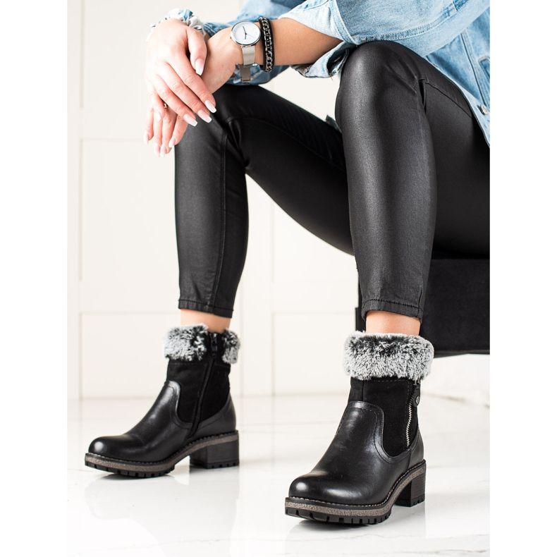 Goodin Botas Casuais Com Pele preto 1 Goodin Botas Casuais Com Pele preto 1