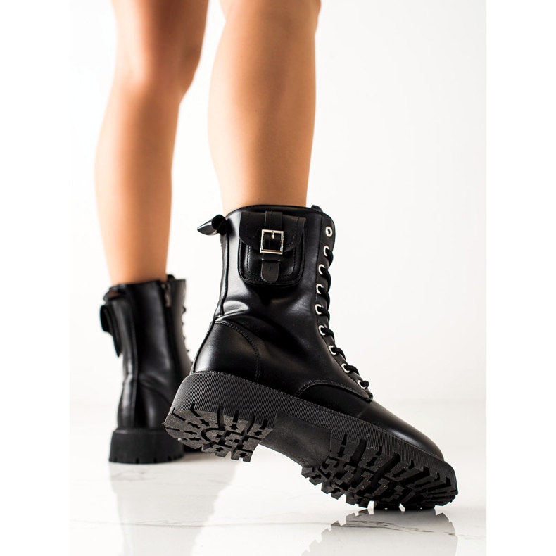 Groto Gogo Trappers elegantes com um bolso preto 1 Groto Gogo Trappers elegantes com um bolso preto 1