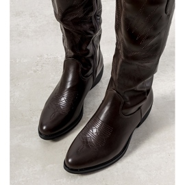 Botas de cowboy marrons, berthiaume alto castanho 1