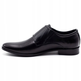 Olivier Monks de sapatos de couro masculinos 287L preto 1