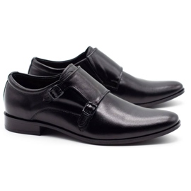 Olivier Monks de sapatos de couro masculinos 287L preto 2