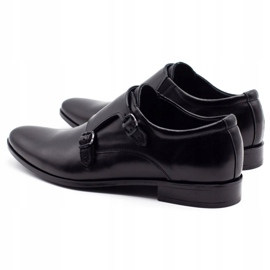 Olivier Monks de sapatos de couro masculinos 287L preto 5
