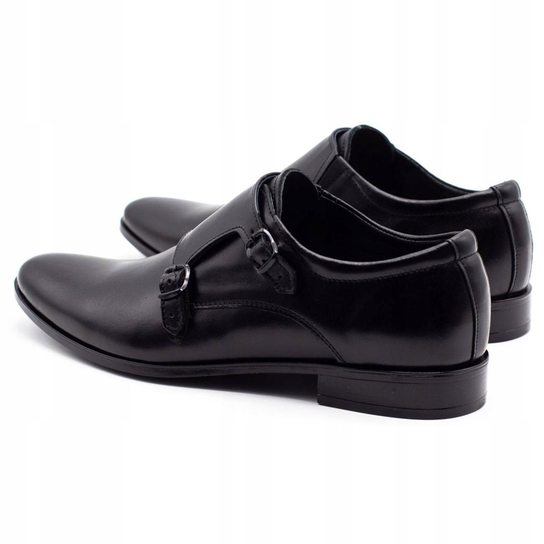 Olivier Monks de sapatos de couro masculinos 287L preto 5