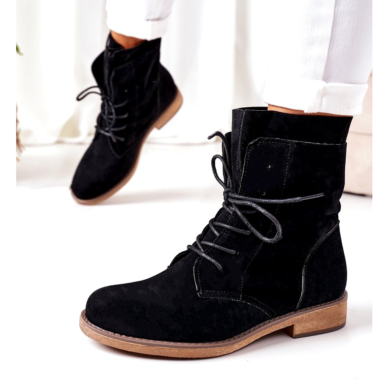 PS1 Violetta preta bota preta com parte superior dupla preto 1