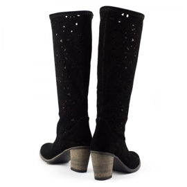 Olivier Botas pretas de salto alto a céu aberto preto 3