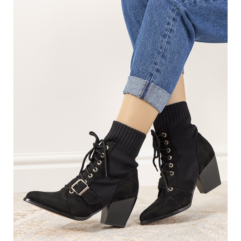 Botas meias pretas para mulheres de Arenas preto 1