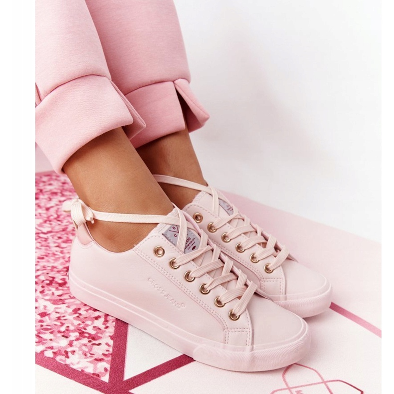 Big Star Tênis de couro ecológico feminino Cross Jeans HH2R4004C rosa 6
