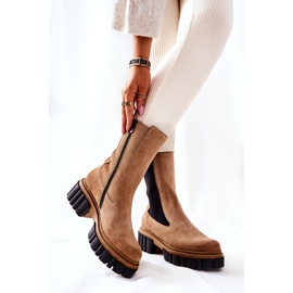 Trabalhadores de botas de couro Laura Messi Beige 2421 bege 1