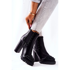 FJ1 Botas de salto alto com strass Preto Lisana 2 FJ1 Botas de salto alto com strass Preto Lisana 2