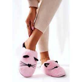 PE1 Gatinhos com chinelos macios com orelhas distintas rosa 2