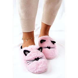 PE1 Gatinhos com chinelos macios com orelhas distintas rosa 1