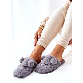 PE1 Chinelos macios de mouse com orelhas cinza Luise 2
