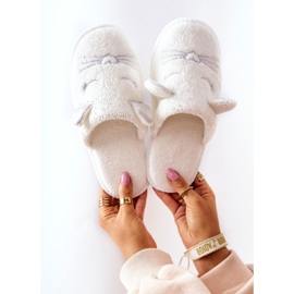 Chinelos de gatinho brilhantes com orelhas Kaisy brancas branco 1