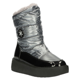 Botas de neve femininas Flocos de neve Filippo DBT3404 preto e prata 5