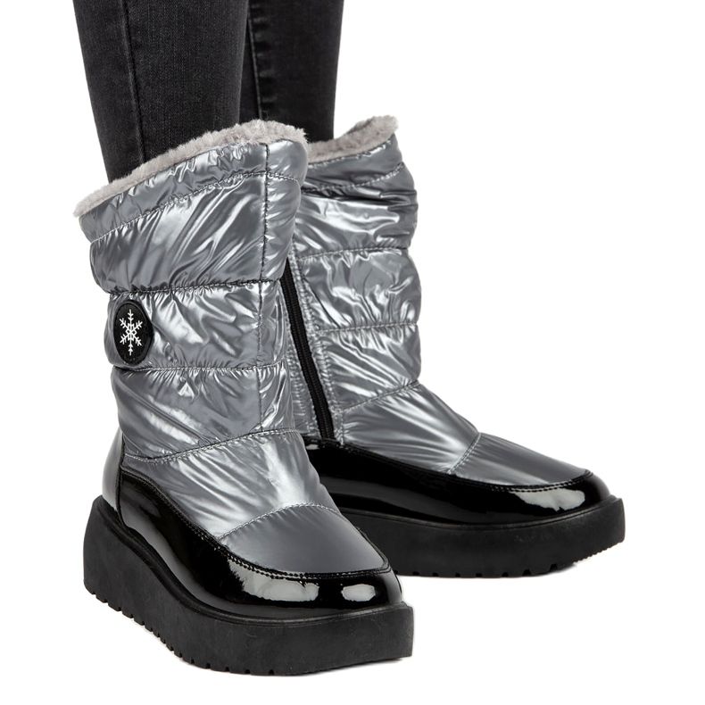 Botas de neve femininas Flocos de neve Filippo DBT3404 preto e prata 6