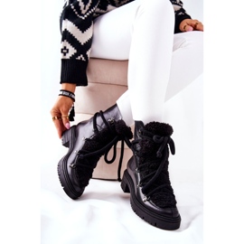 Lewski Shoes Botas de couro amarradas em preto Lewski 3116 2