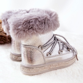 FR1 Botas de neve infantis com pele de prata Grandis 2
