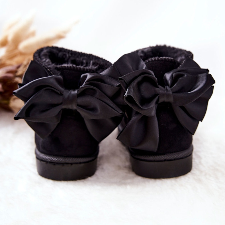 FR1 Botas de neve aquecidas para crianças com arco preto Snowis 2 FR1 Botas de neve aquecidas para crianças com arco preto Snowis 2