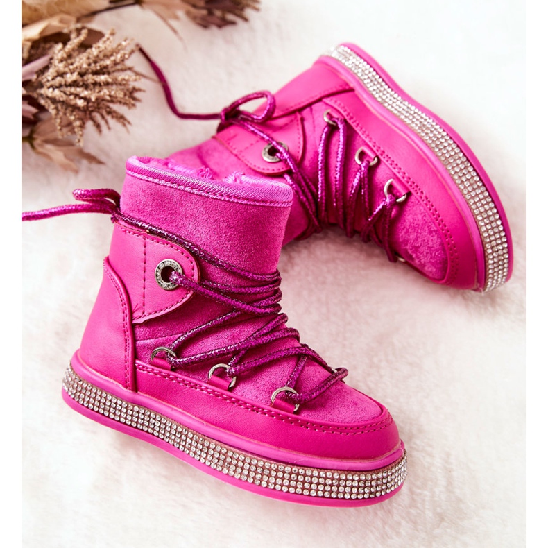 FR1 Botas de neve infantis com zircônia cúbica Wellma fúcsia rosa 1 FR1 Botas de neve infantis com zircônia cúbica Wellma fúcsia rosa 1