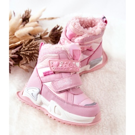 PJ2 Botas infantis rosa para neve quente 3