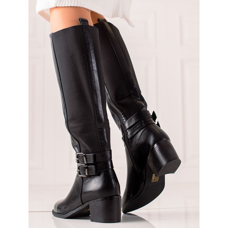Laura Mode Botas casuais de salto alto preto 1