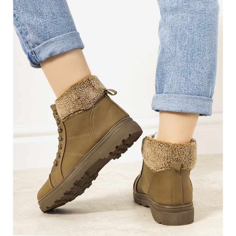 Botas femininas com isolamento verde Milani cáqui 1 Botas femininas com isolamento verde Milani cáqui 1