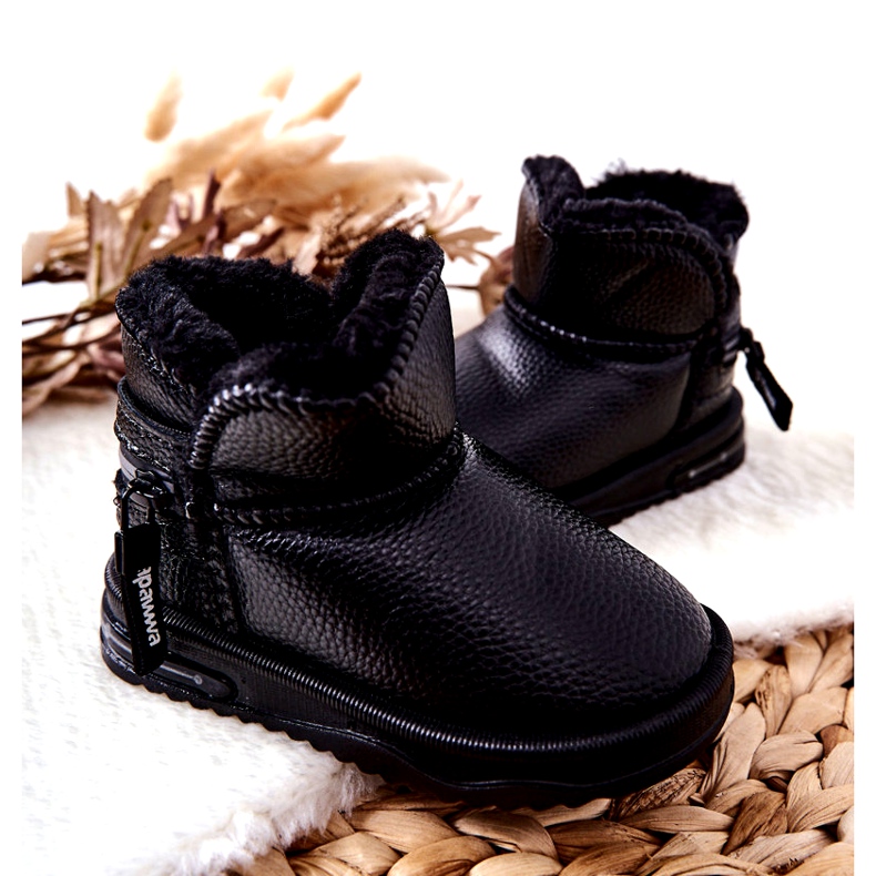 PA1 Botas de neve infantis pretas Frosty preto 4