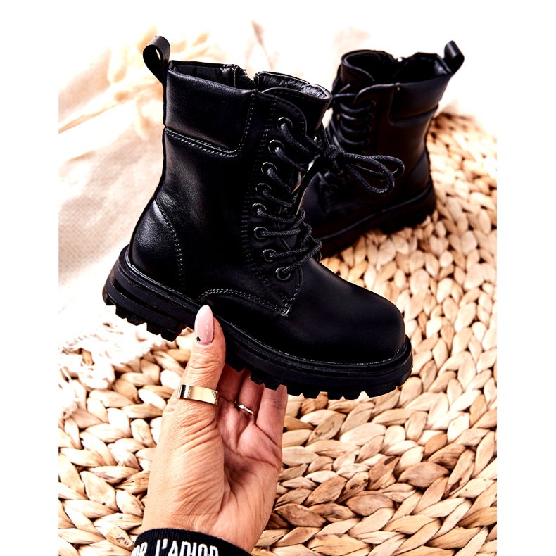 FR1 Botas pretas clássicas infantis com zíper Clarika preto 3