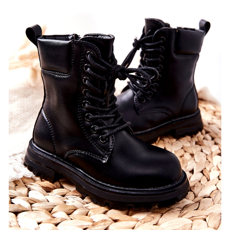 FR1 Botas pretas clássicas infantis com zíper Clarika preto 4