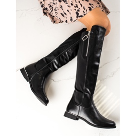Super Me Botas casuais com zíper decorativo preto 1