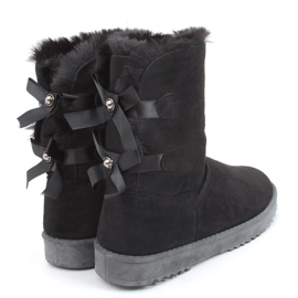 Botas de neve femininas com laços Tosse Black preto 1