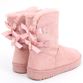 Botas de neve femininas com laços Tosse Pink rosa 2