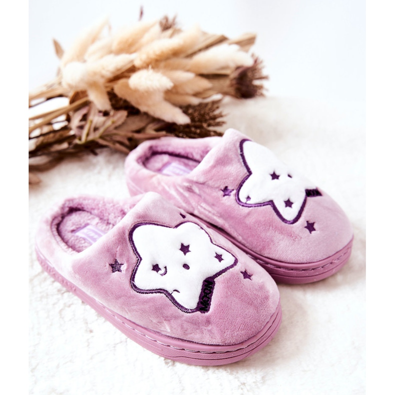 WJ1 Chinelos Quentes Infantis Roxo Nella branco 1