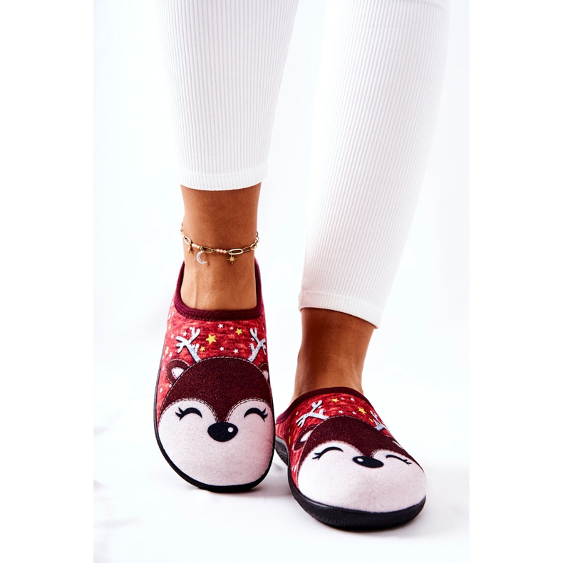 WJ1 Chinelos quentes de rena Taffy Vermelho multicolorido 1 WJ1 Chinelos quentes de rena Taffy Vermelho multicolorido 1