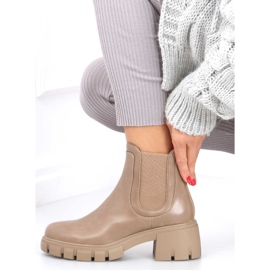 Botas com sola alta Gunno Khaki bege cáqui 1