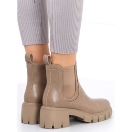Botas com sola alta Gunno Khaki bege cáqui 2
