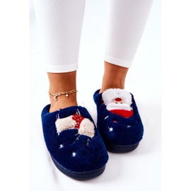 WJ1 Papai Noel com chinelos de natal e rena azul marinho azul-marinho 1