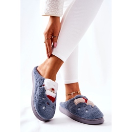 WJ1 Papai Noel chinelos de natal e rena cinza 2