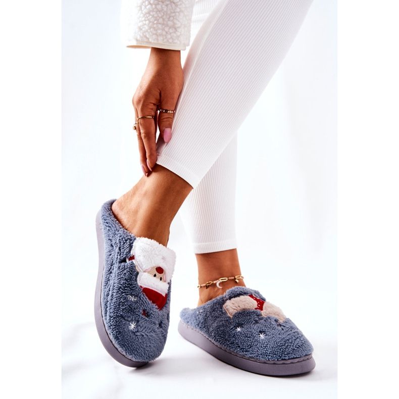 WJ1 Papai Noel chinelos de natal e rena cinza 2