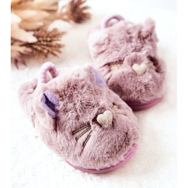 WJ1 Chinelos infantis gatinhos com orelhas violeta Tammy tolet 2